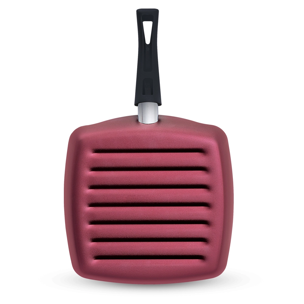 Frigideira Grill Antiaderente Cereja 24 cm Premium Stone Panelux