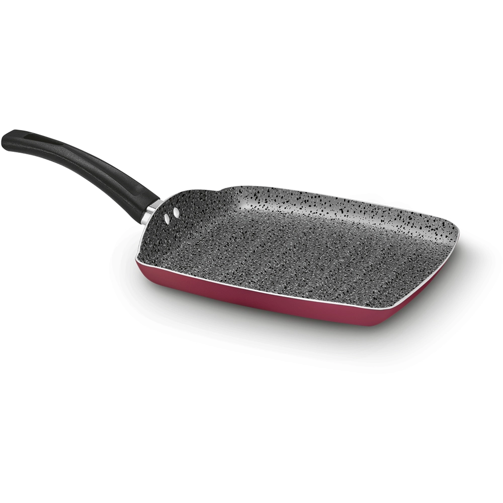 Frigideira Grill Antiaderente Cereja 24 cm Premium Stone Panelux