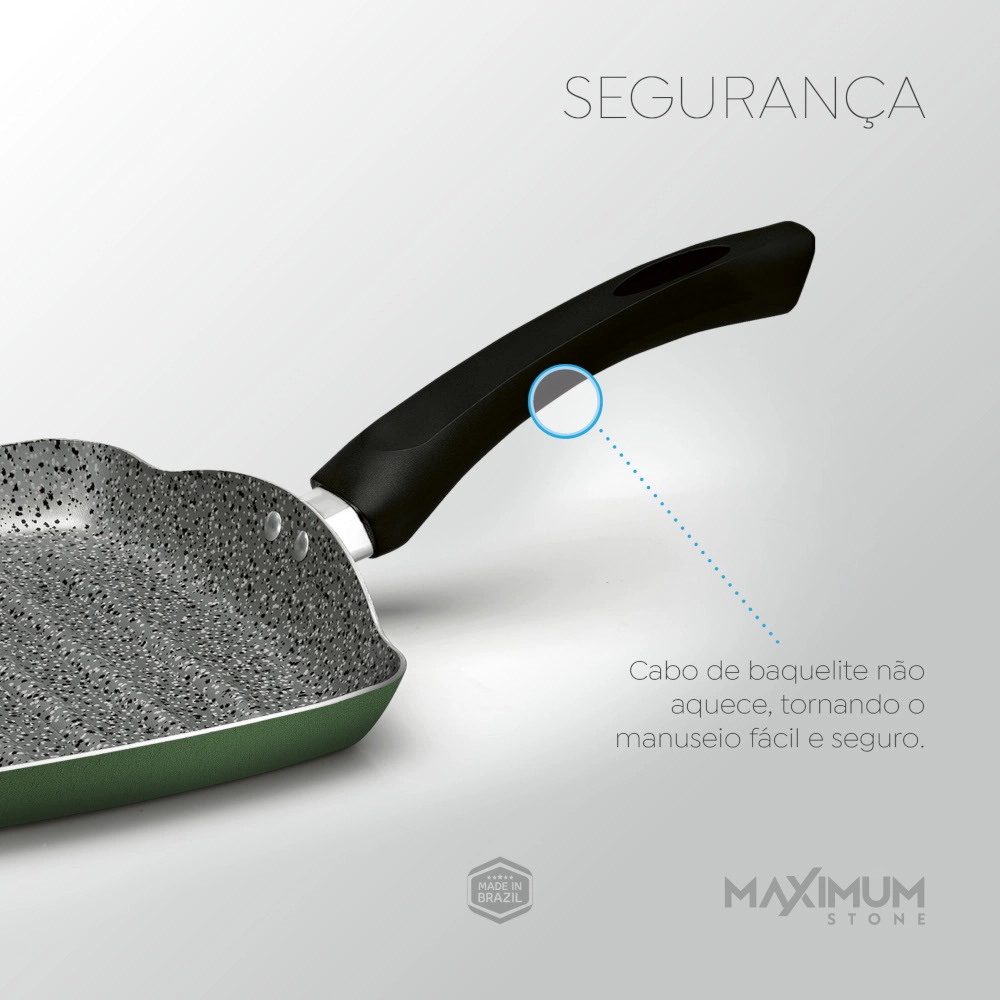 Frigideira Grill Antiaderente Verde 24 cm Maximum Stone Panelux