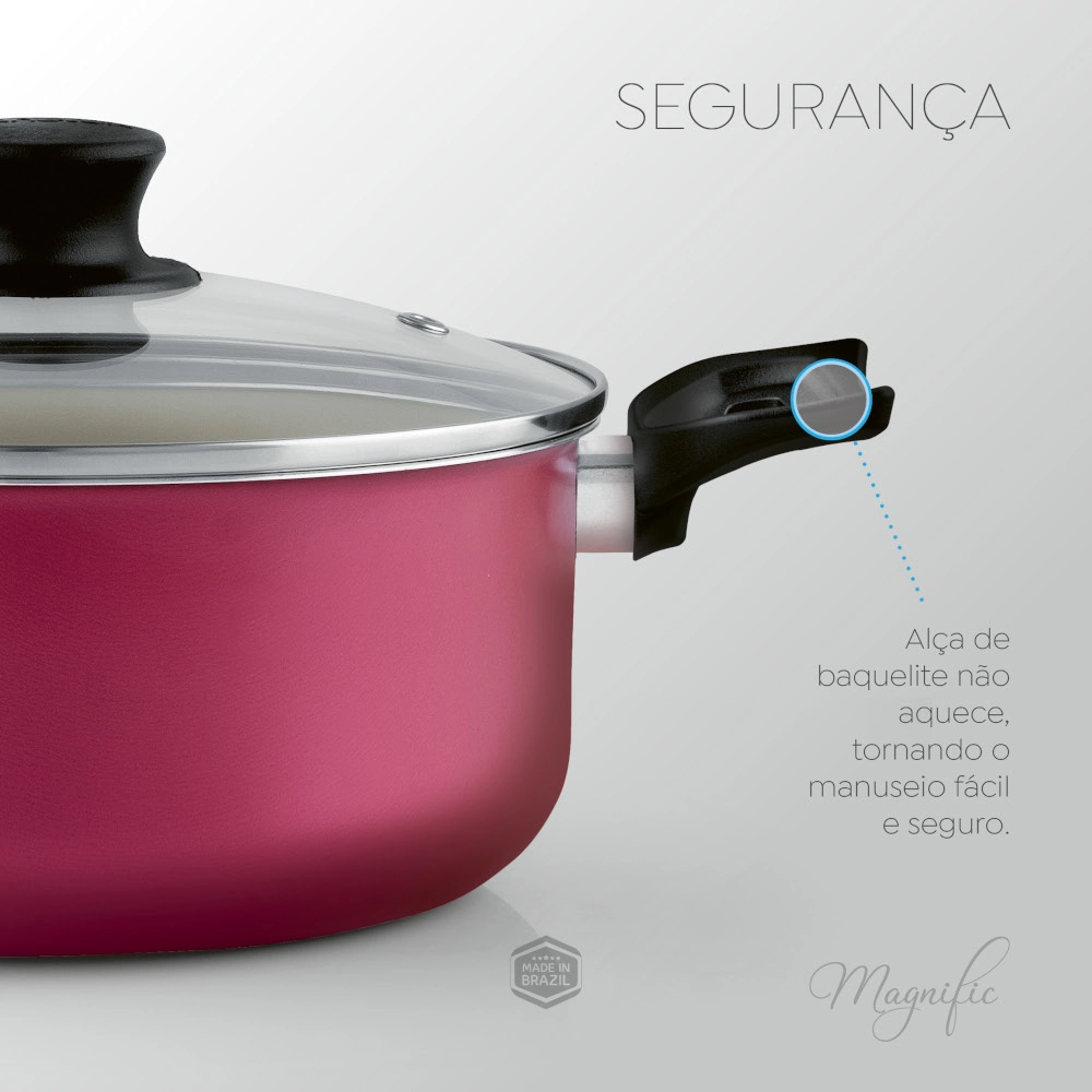 Caçarola Antiaderente Cereja 18 cm Magnific Panelux