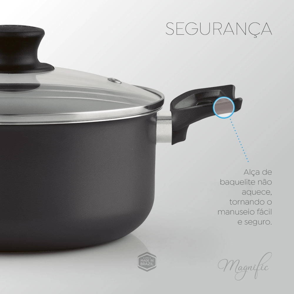 Caçarola Antiaderente Grafite Magnific 24 cm Panelux