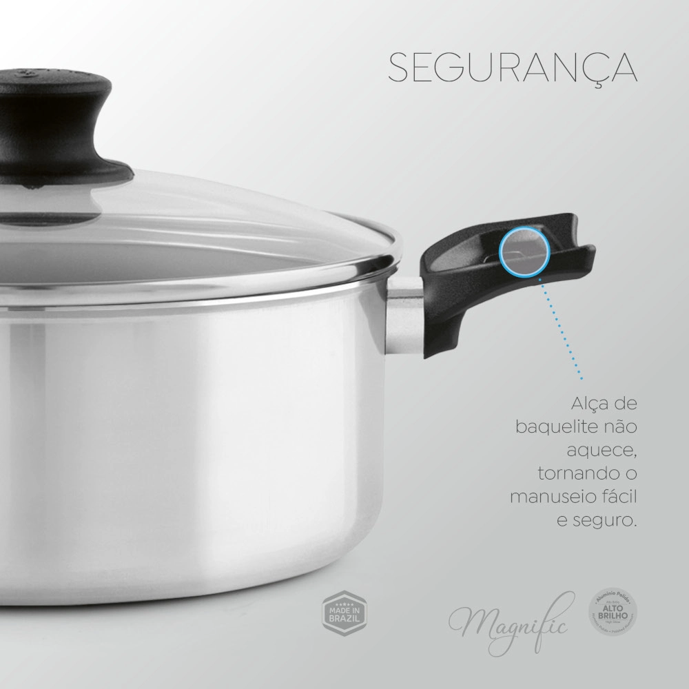Caçarola Polida Alto Brilho 22 cm Magnific Panelux