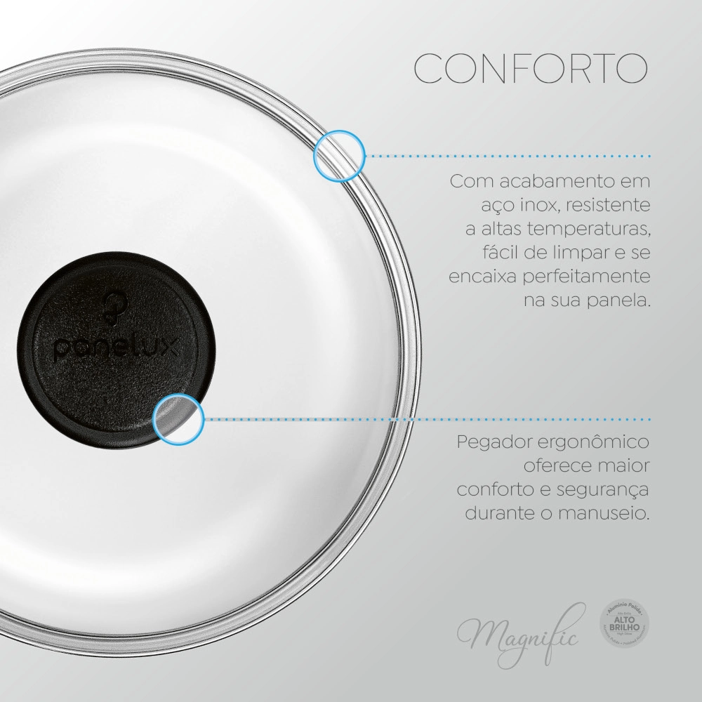 Jogo de Panelas Polidas Magnific 6 Peças Panelux