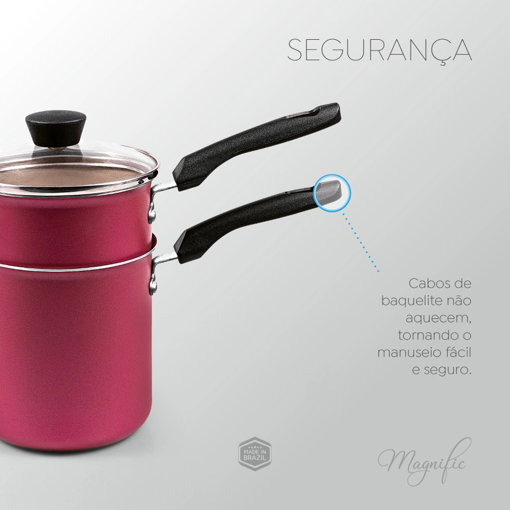 Cuscuzeira Individual Antiaderente Cereja 10 cm Magnific Panelux