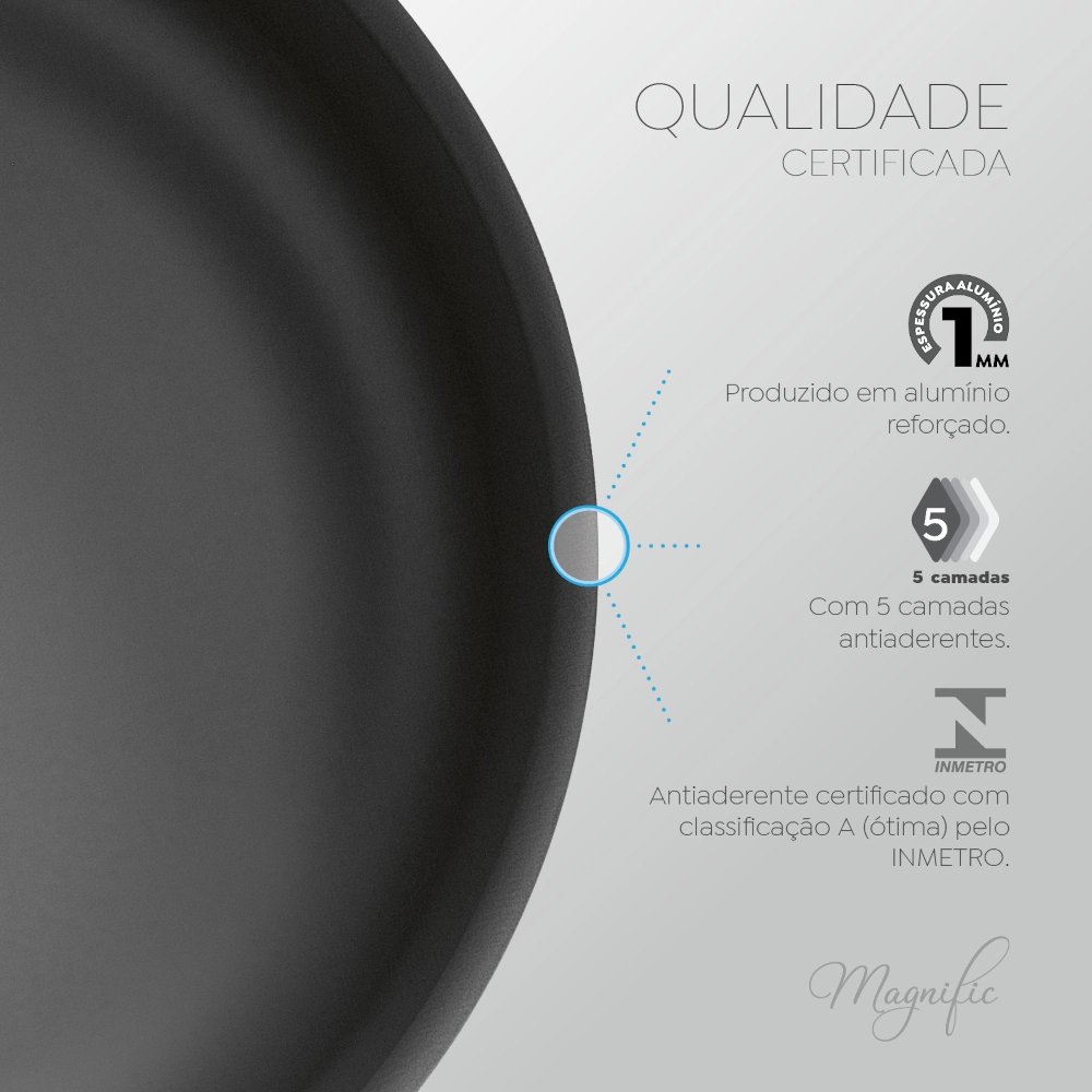Cuscuzeira Individual Antiaderente Grafite 10 cm Magnific Panelux