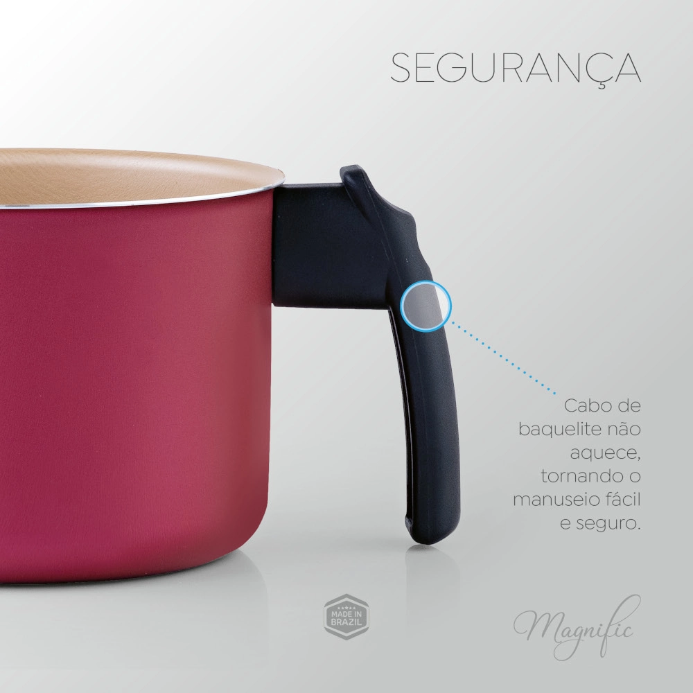 Leiteira Antiaderente Cereja 14 cm Magnific Panelux