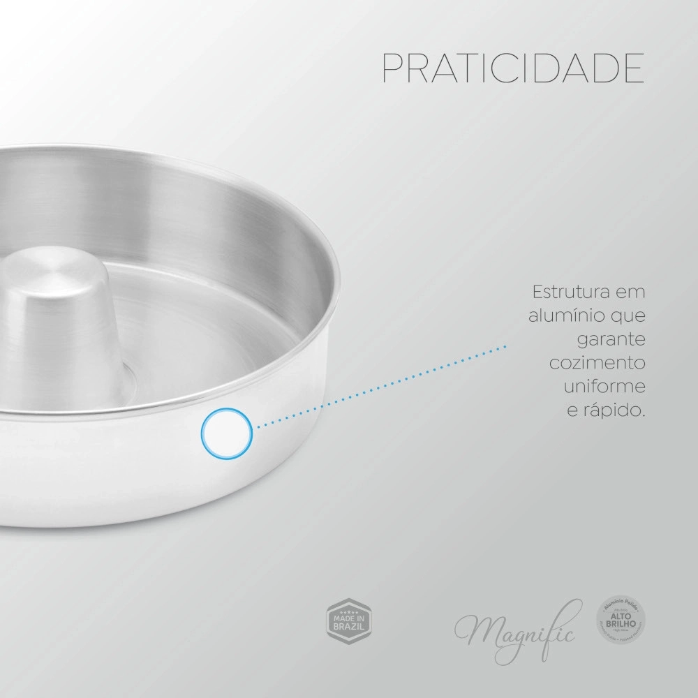 Forma Canudo Polida 32 cm Alto Brilho Magnific Panelux