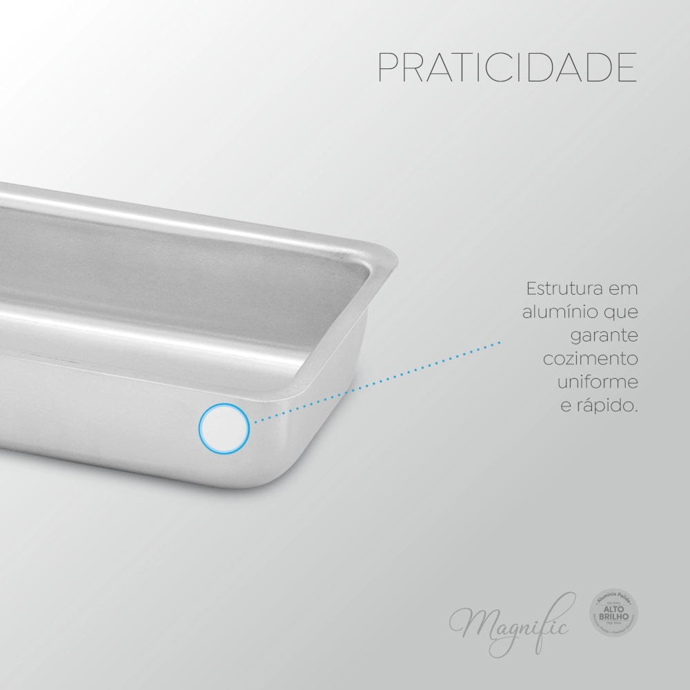Forma de Pão Polida 23 x 10 cm Alto Brilho Magnific Panelux