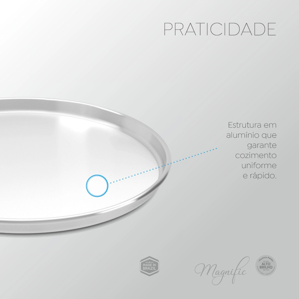 Forma de Pizza Polida 35 cm Alto Brilho Magnific Panelux