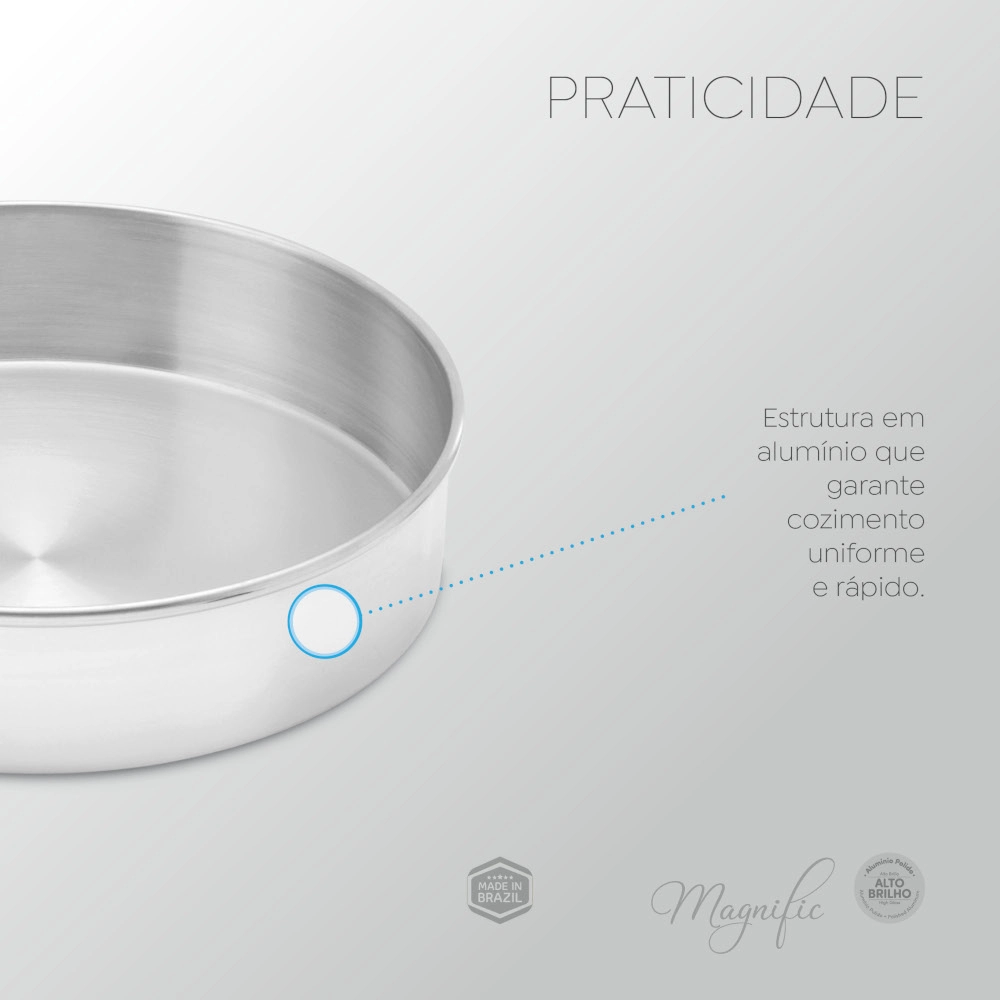 Forma Redonda Polida 28 cm Alto Brilho Magnific Panelux