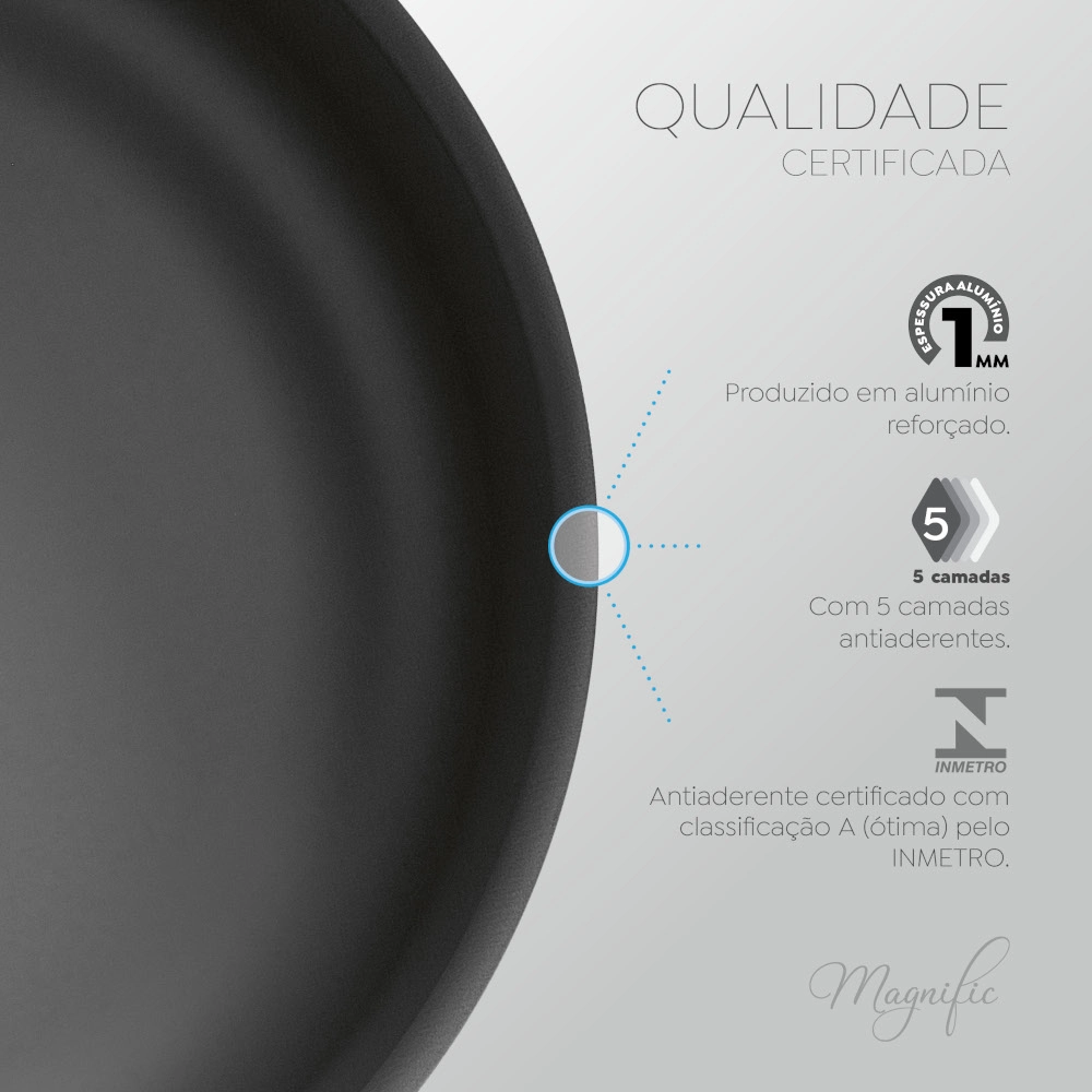Frigideira Francesa Antiaderente Grafite 32 cm Magnific Panelux