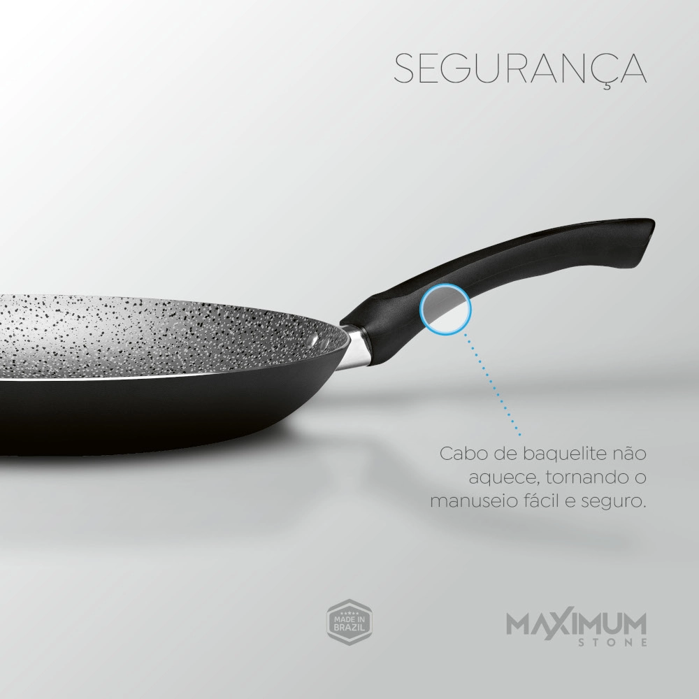 Frigideira Francesa Antiaderente Preta 22 cm Maximum Panelux