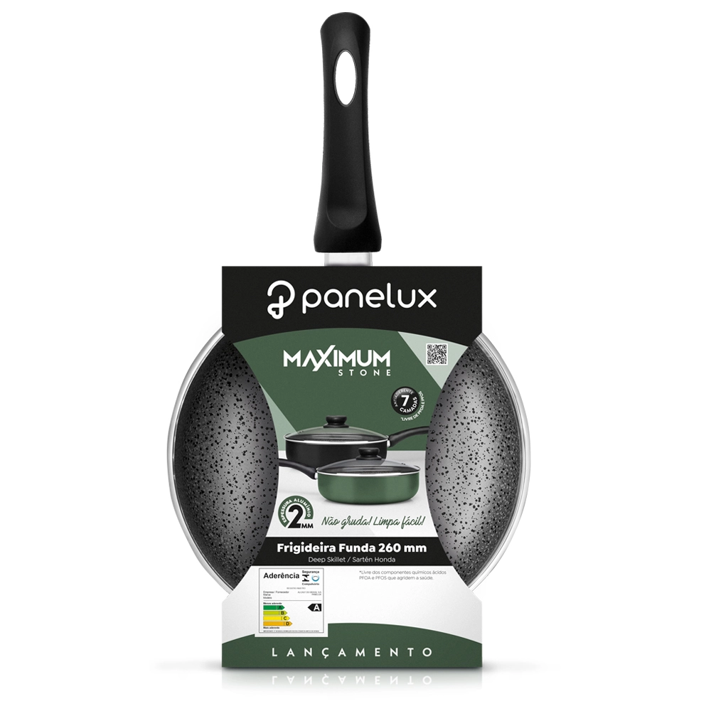 Frigideira Funda com Tampa Verde 24 cm Maximum Stone Panelux