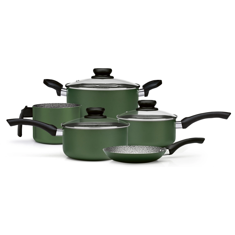 Conjunto de Panelas Antiaderente Verde Maximum Stone 5 Peças