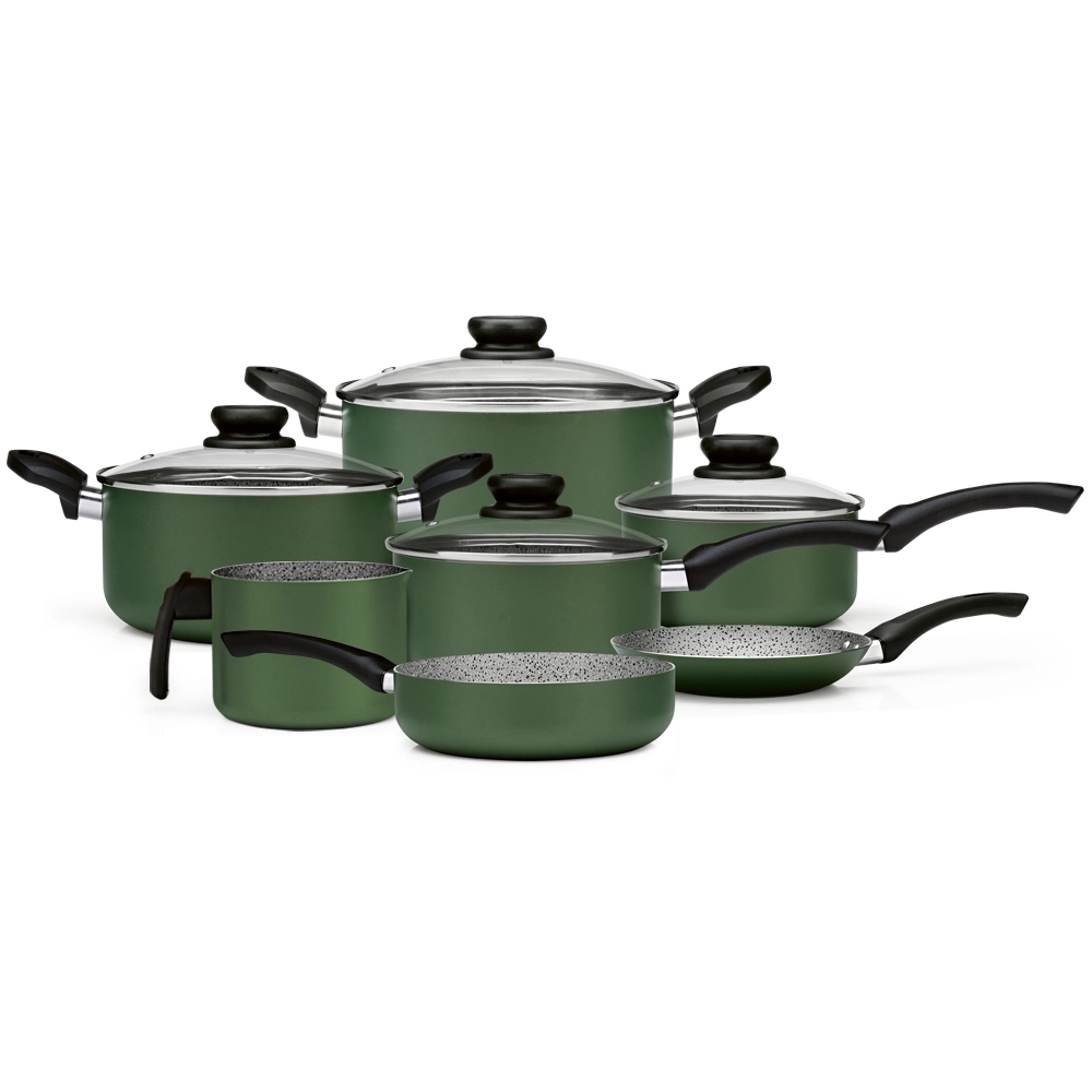 Conjunto de Panelas Antiaderente Verde Maximum Stone 7 Peças