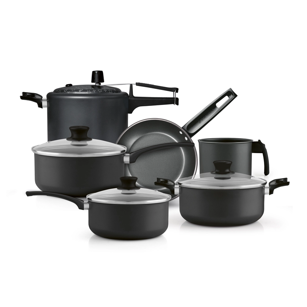 Conjunto Panelas 6 Peças Antiaderente Grafite Com Panela de Pressão Linha Magnific