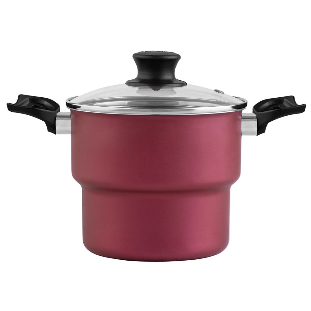 Cuscuzeiro Reto  Antiaderente Cereja Magnific 16cm