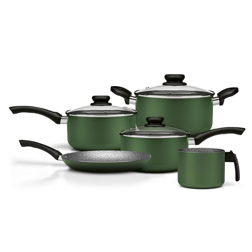 Jogo de Panelas 5 Peças Panelux Antiaderente Verde Premium Jogo de Panelas 5 Peças Panelux Antiaderente Verde Premium