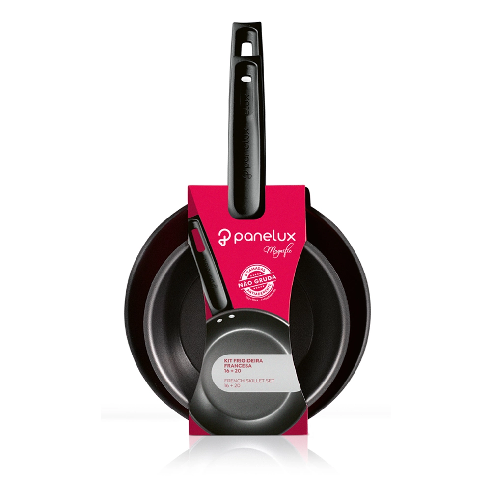 Kit de Frigideiras Francesas  Antiaderente Grafite Magnific 16 e 20cm