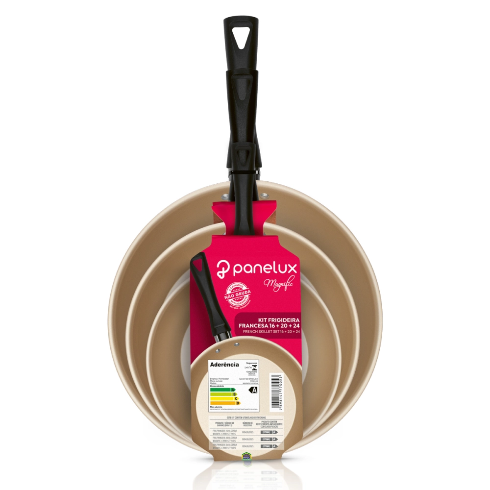 Kit Frigideira Francesa 16 + 20 + 24 cm Cereja Magnific Kit Frigideira Francesa 16 + 20 + 24 cm Cereja Magnific