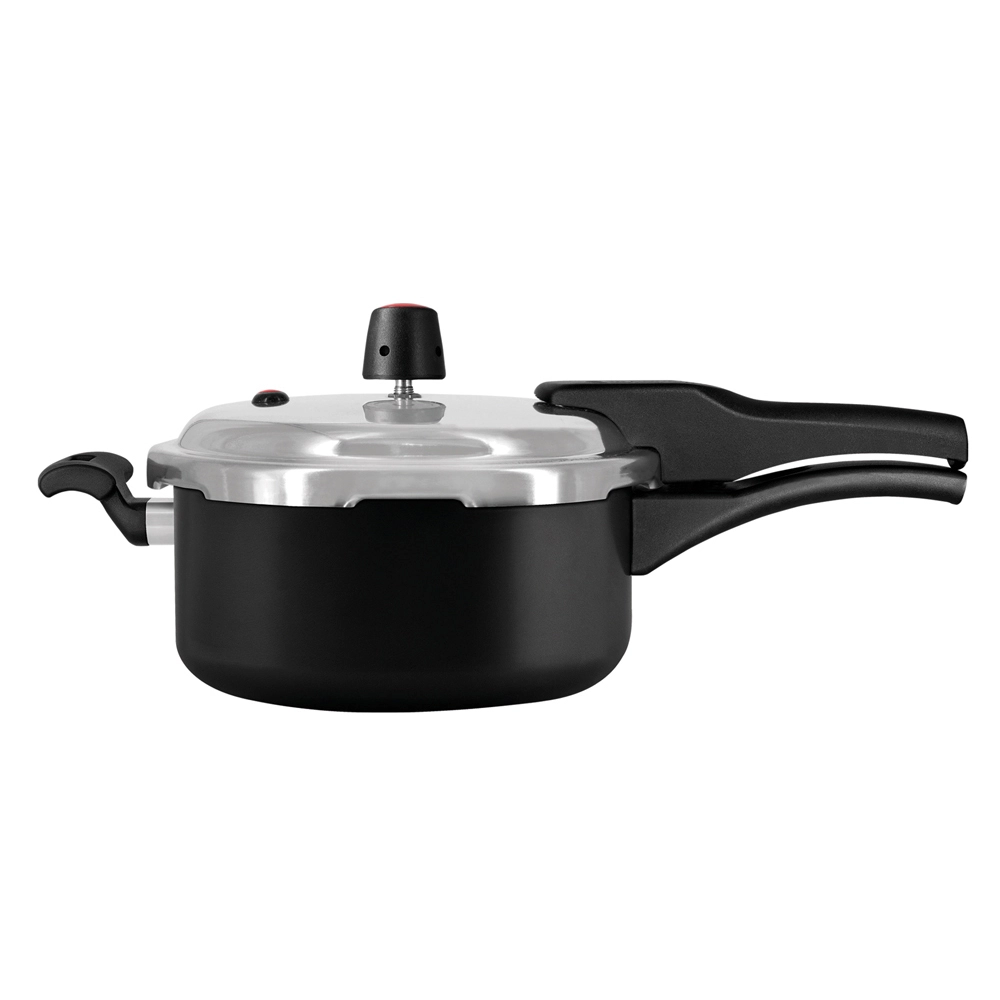 Panela de Pressão Antiaderente Preto Premium 3.0L Fechamento Externo