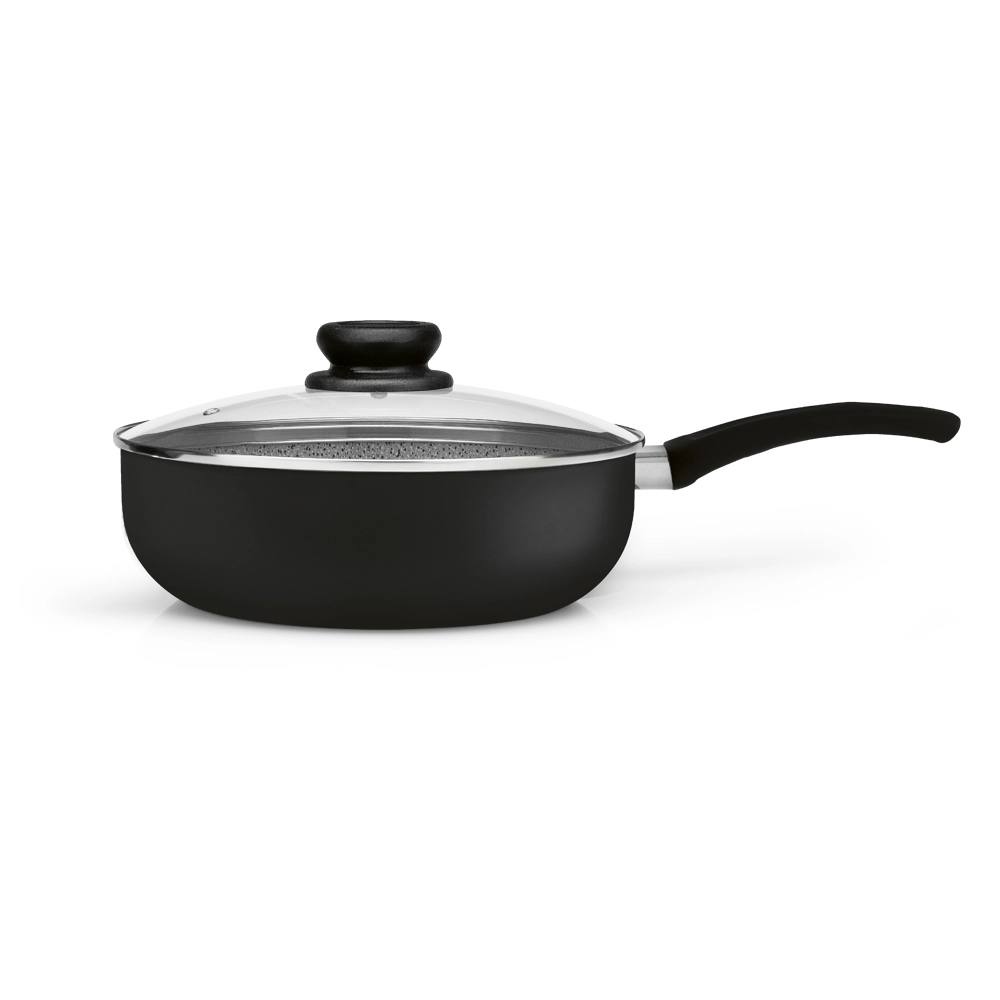 Wok  Antiaderente Grafite Premium 24cm com Tampa