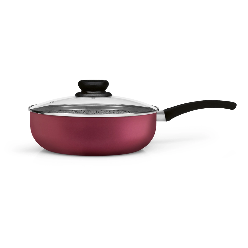Wok em Almuínio Antiaderente Cereja Premium Stone 24cm