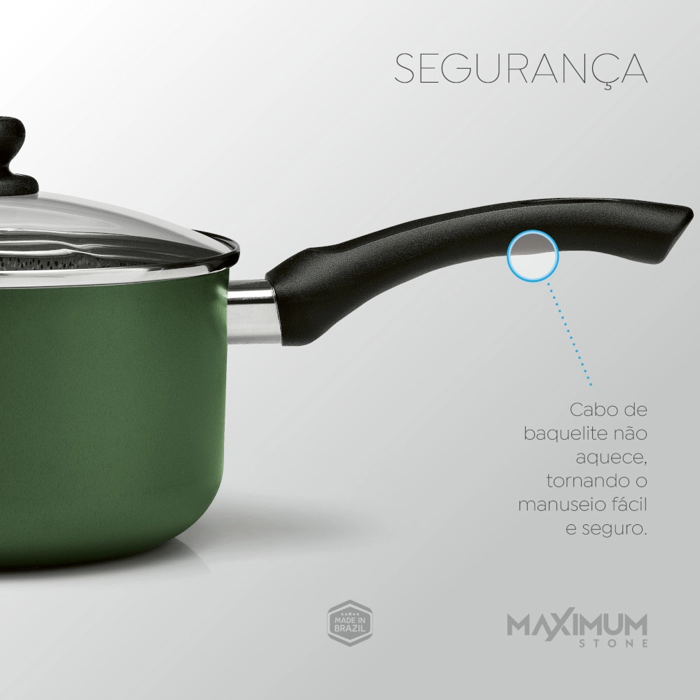 Panela Antiaderente Verde 20 cm Maximum Stone Panelux