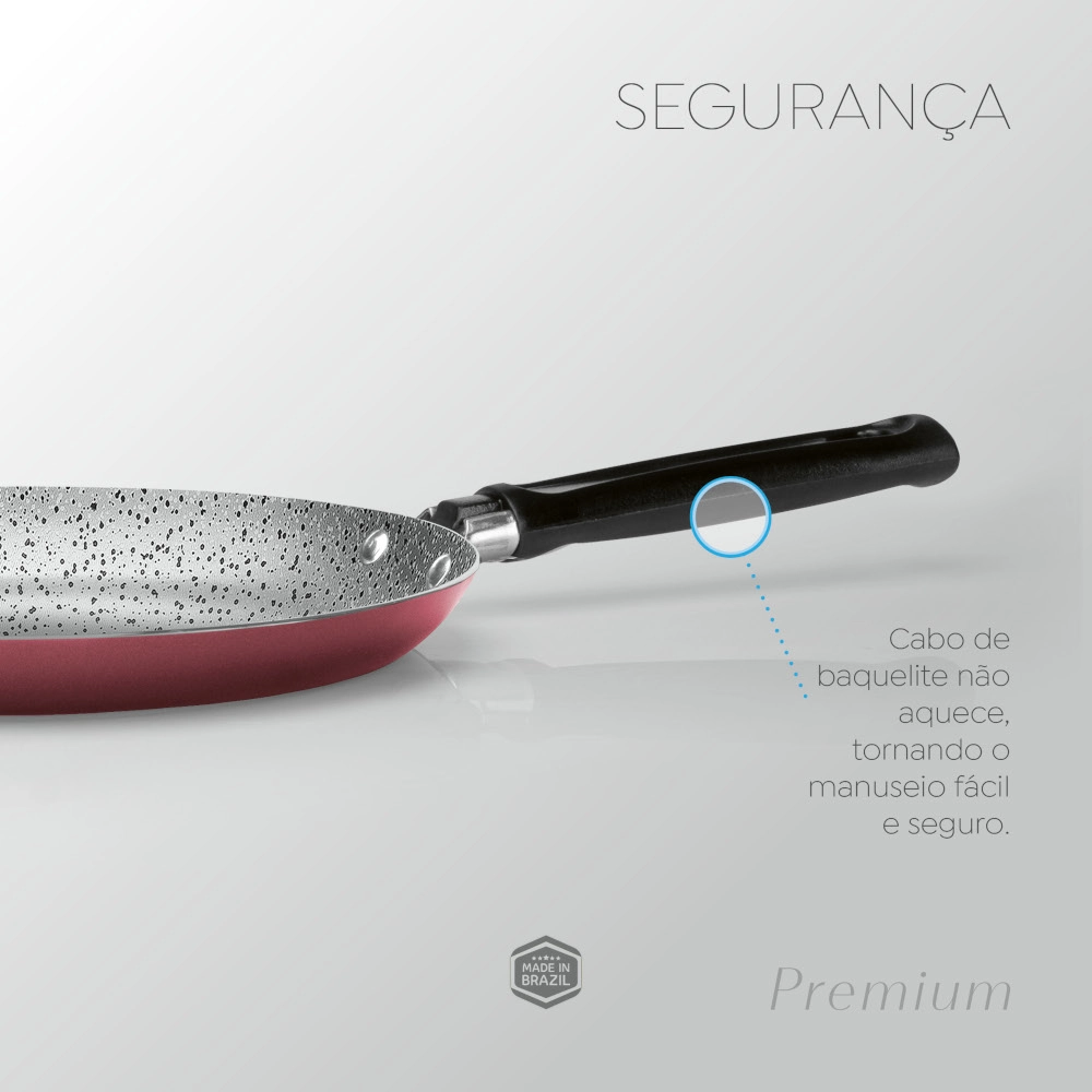 Panquequeira Tapioqueira Antiaderente Cereja 22 cm Premium Stone Panelux