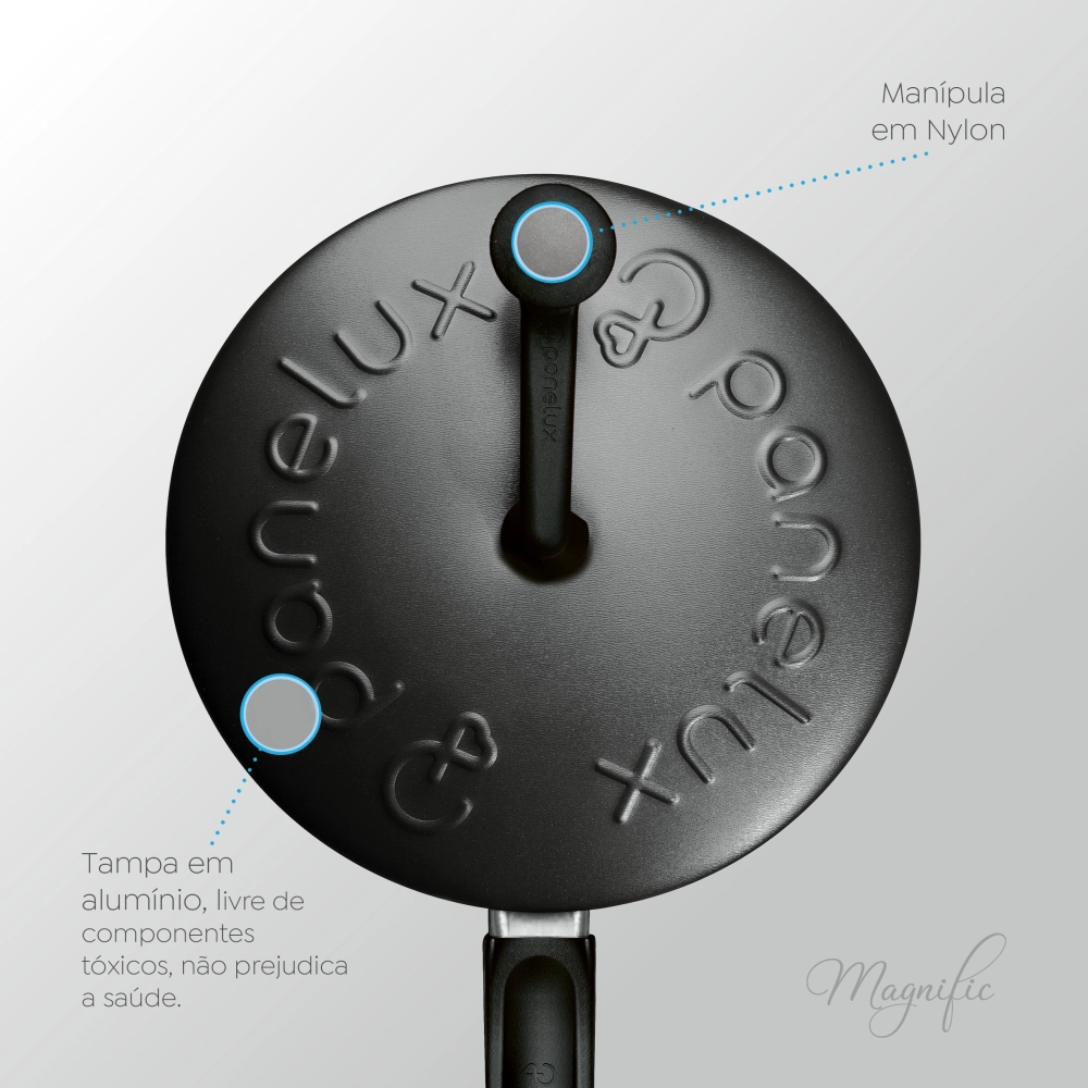 Pipoqueira Antiaderente Grafite 20 cm Magnific Panelux