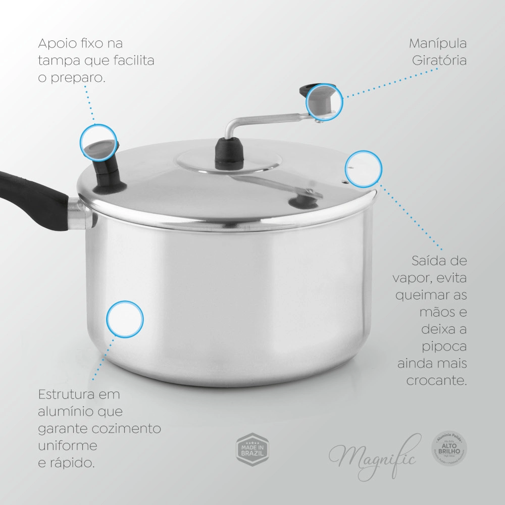 Pipoqueira Polida 20 cm Magnific Panelux
