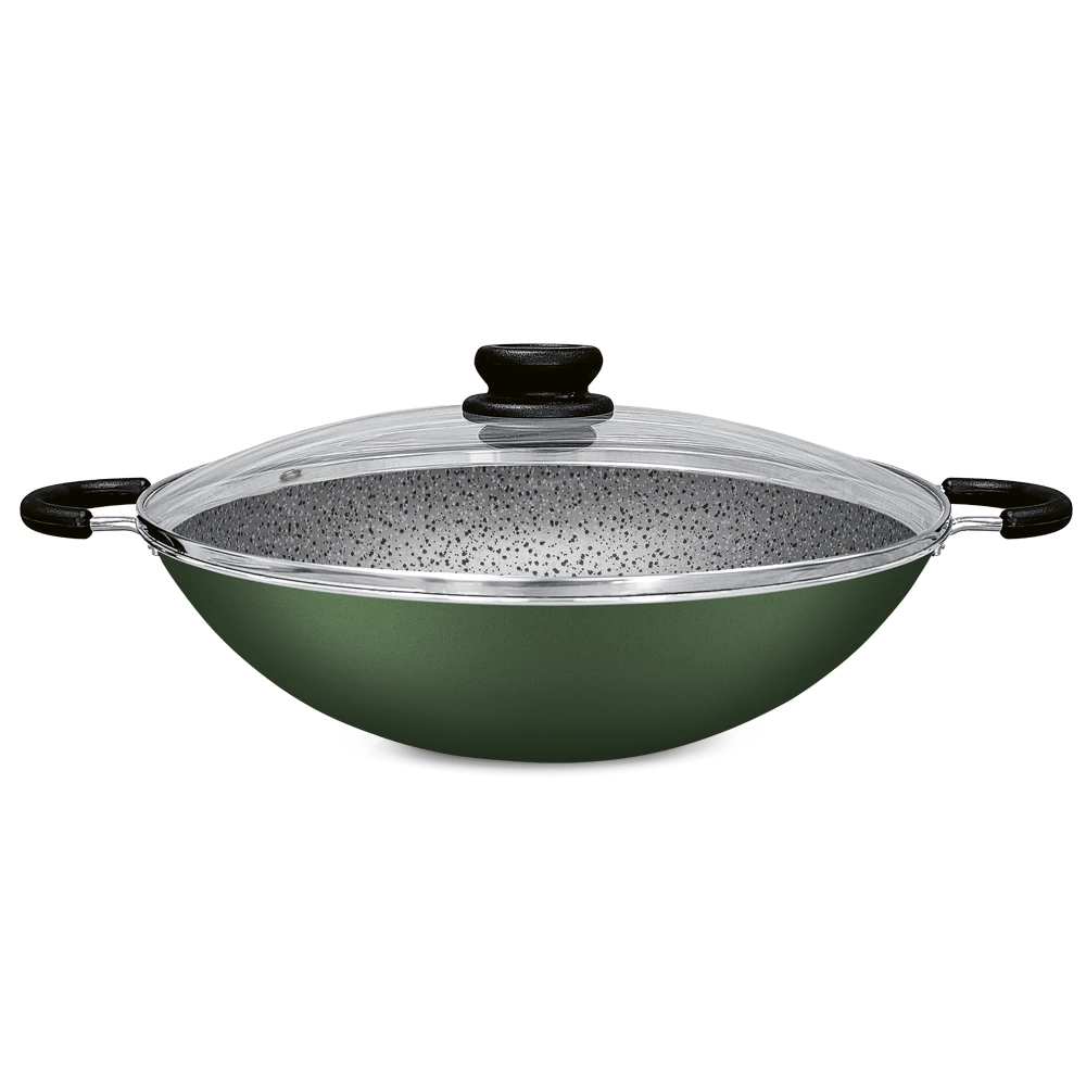 Wok Antiaderente com Tampa Verde 32 cm Maximum Stone Panelux